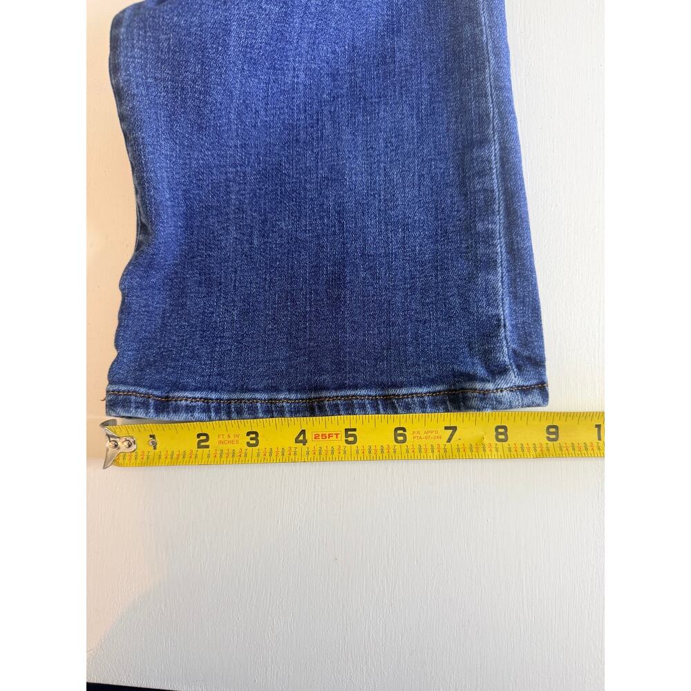 Loft Curvy High Rise Kick Crop Jeans Size 32/14 Medium Wash Blue Flare Stretch - Picture 8 of 12